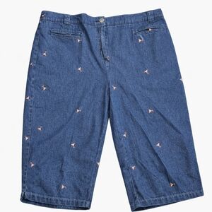 Basic Editions Blue Denim Cocktail Cotton Capris Size XL
